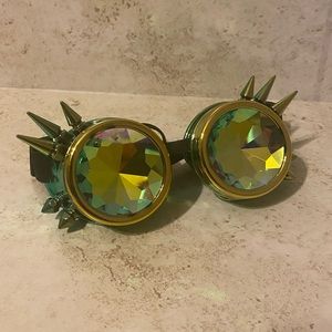 Kaleidescope Goggles Holographic Rainbow with Spikes
